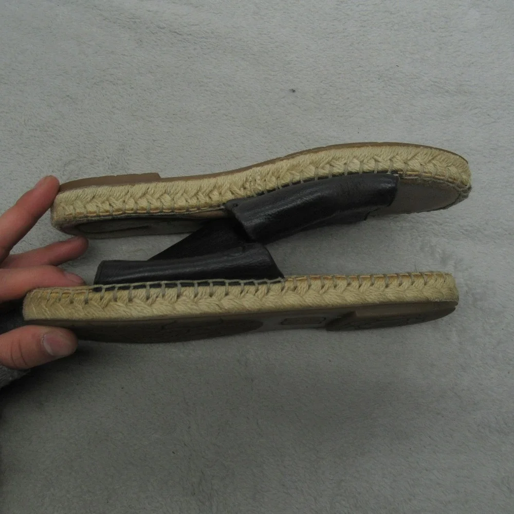 Born Womens 7M Sandals Brown Leather Espadrille Slide Flats Casual Comfort Slide
